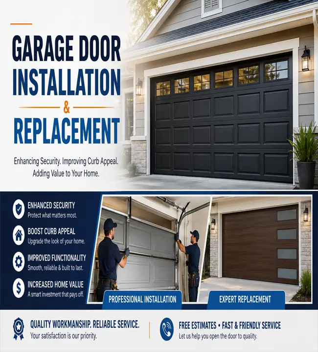 Garage door installation and replacement